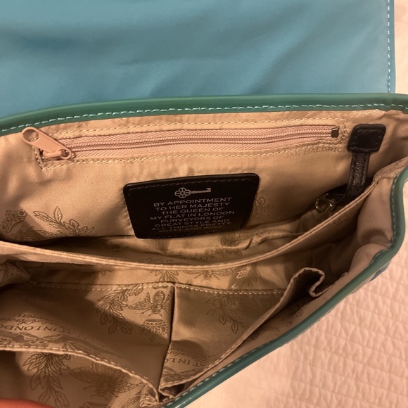 My Flat in London Turquoise & Green Shoulder Bag with Silver Hardware by Jan - Picture 7 of 8